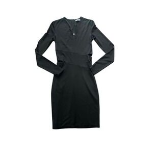 T by Alexander Wang Black Cutout V Neck Long Sleeve Midi Dress Size XS